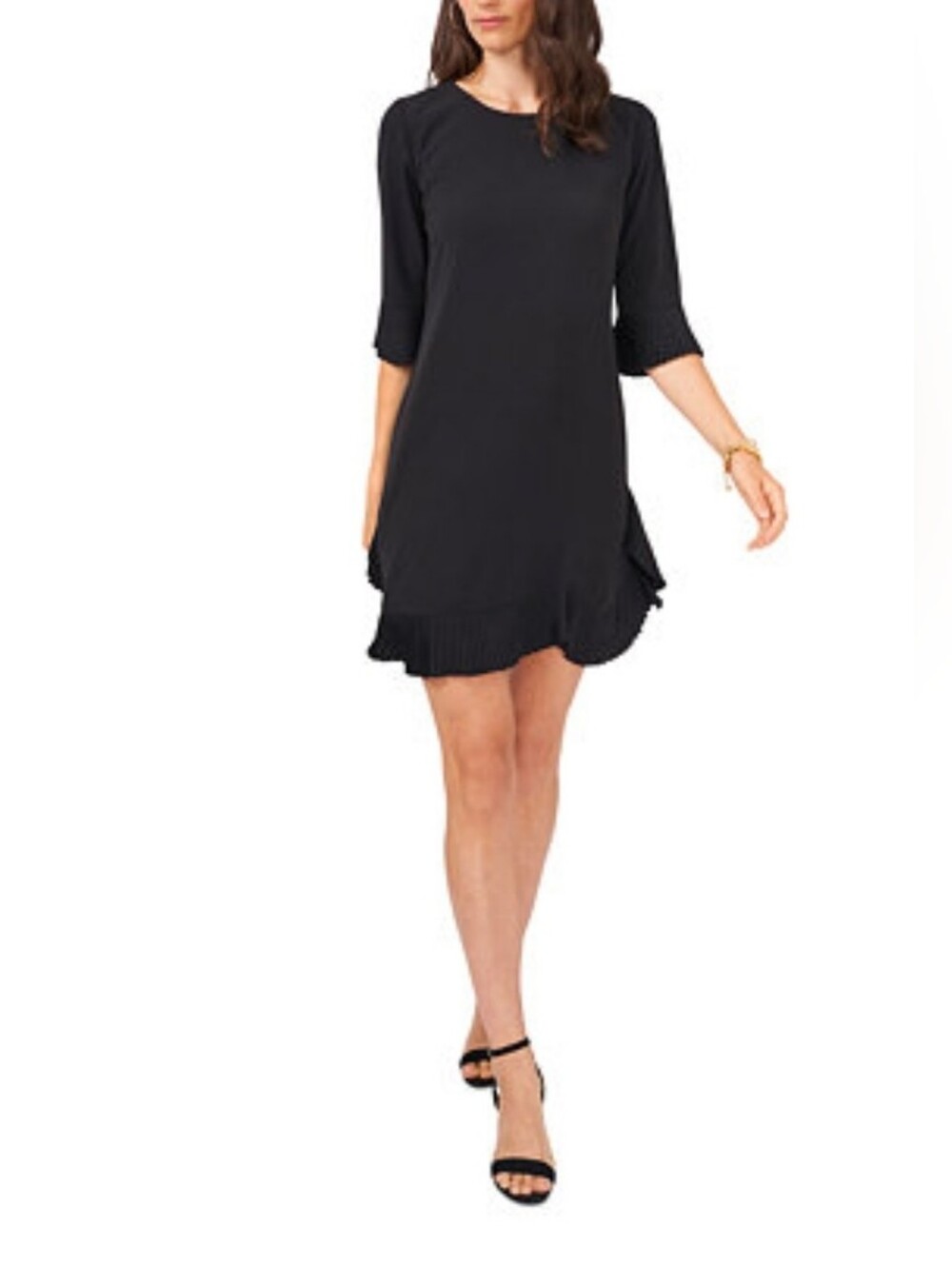 MSK Black Mini Dress with Ruffle Hem